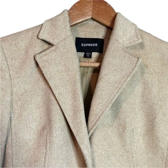 Express beige wool & cashmere blend blazer - Picture 2 of 15